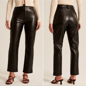 Abercrombie Curve Love Vegan Leather Ankle Straight Pant Ultra High Rise Size 35